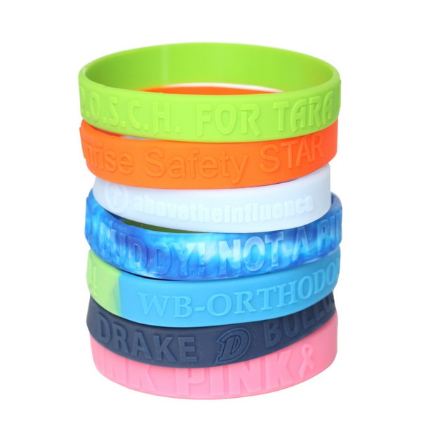 ASPINEI12 1/2" Silicone Band with Embossed Cust...